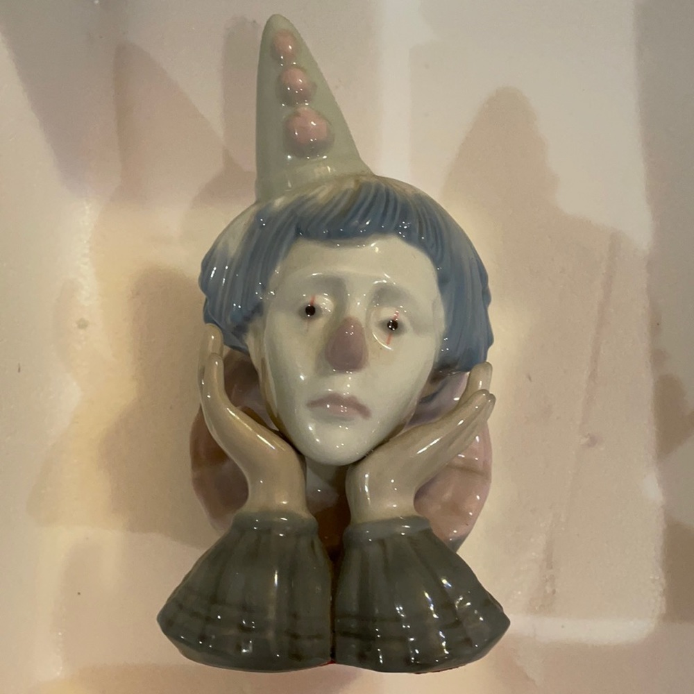 Ceramic sad clown.